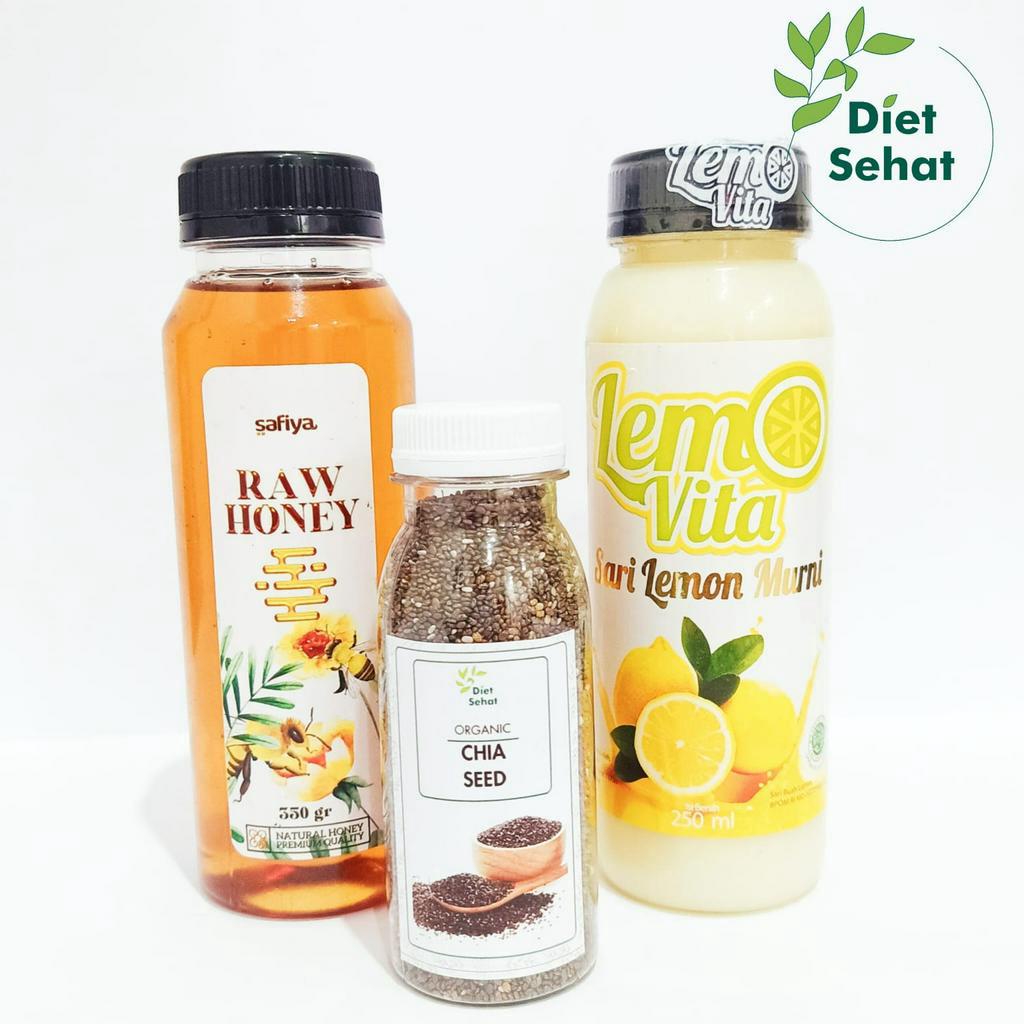 

PAKET DIET SEHAT 3IN1 MADU SARI LEMON CHIA SEED / PAKET DETOK MADU / PAKET DETOX