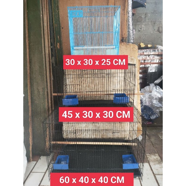 KANDANG KUCING KELINCI BURUNG BESI LIPAT MURAH Free 2 Tempat makan SIZE L 60X40X40 CM.