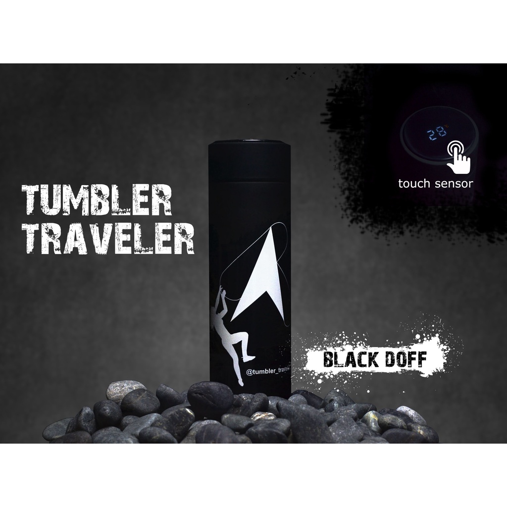 Tumblr Botol Tempat Minum Aesthetic Stainless SteelTumbler Termos Mini Kopi Kecil Air Panas 500ml Thermos Pengukur Suhu Bottle Travelling Traveler Jalan Jalan Wisata Smart Cup