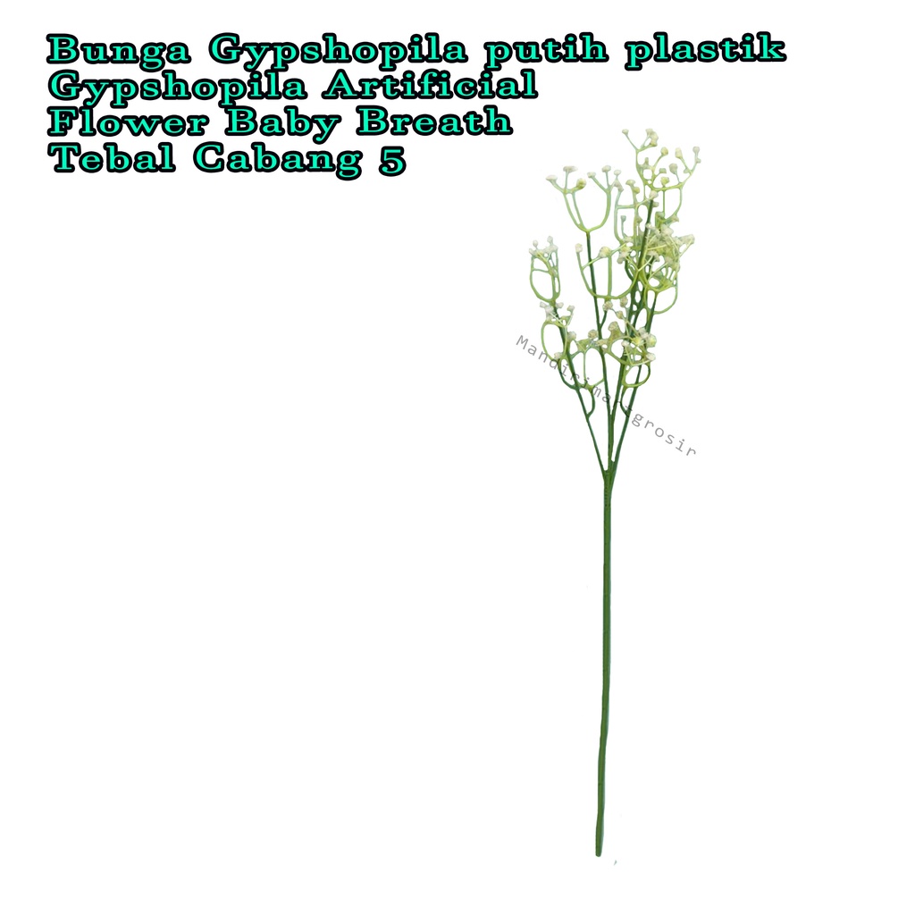 Bunga Gypshopila putih plastik * Gypshopila Artificial Flower * Baby Breath Tebal Cabang 5