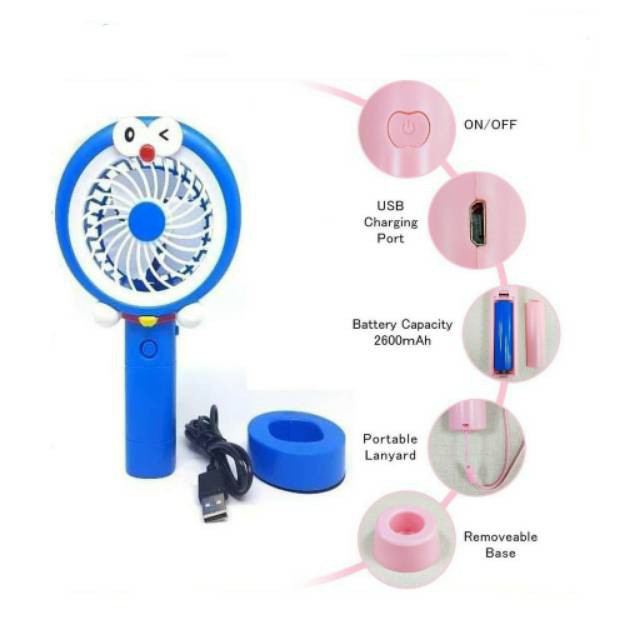 [NEW] Kipas Angin Mini Genggam Karakter / Mini Fan Portable With LED Light