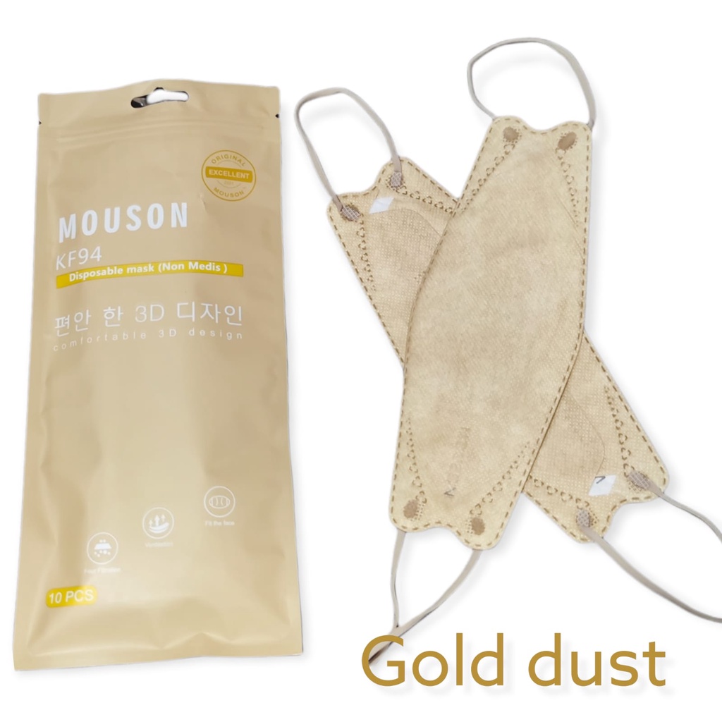 GOLD DUST KF94 MOUSON EMBOS - MASKER KF94 4PLY MOUSON EMBOS GOLD