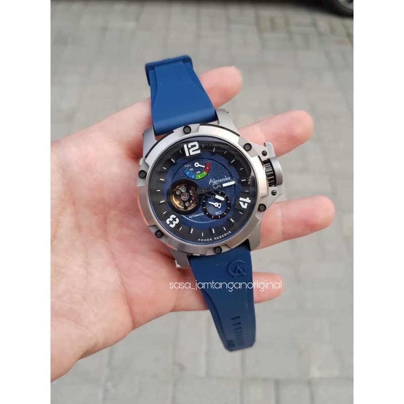 jam tangan alexandre christie ac 6295 limited edition original blue