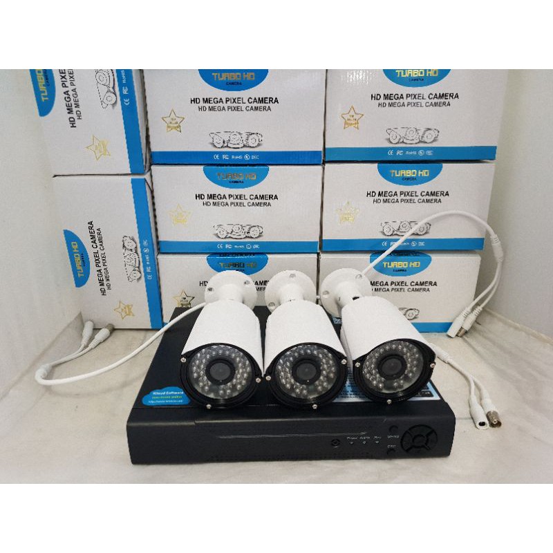 PAKET CAMERA CCTV 5MP 4CH 1080P 3 CAMERA LENGKAP PROMO MURAH GARANSI