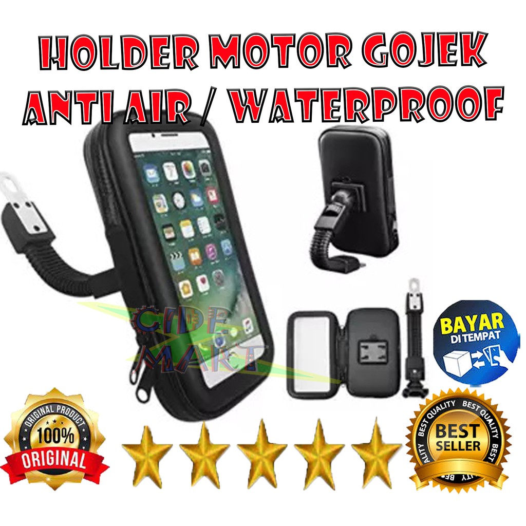 [ORIGINAL] HOLDER MOTOR WATERPROOF / HOLDER MOTOR ANTI AIR SERBAGUNA COCOK UNTUK GOJEK GRAB