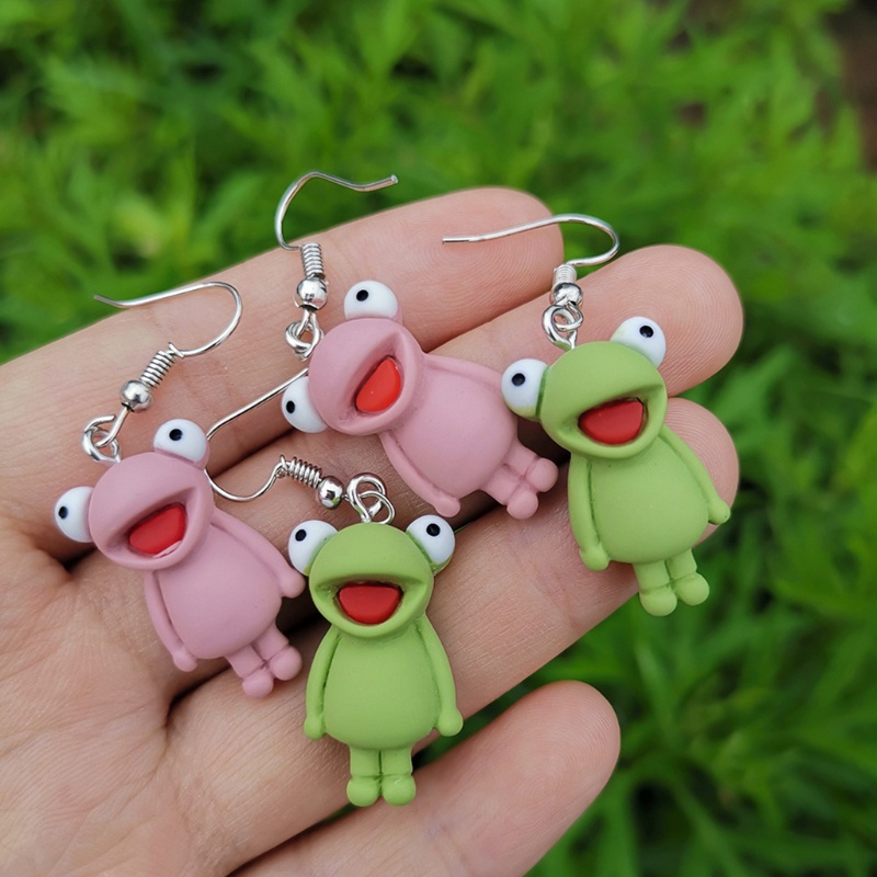 SIY  Hanging Frog Animal Earrings for Women Designer Statement Funny Earrings