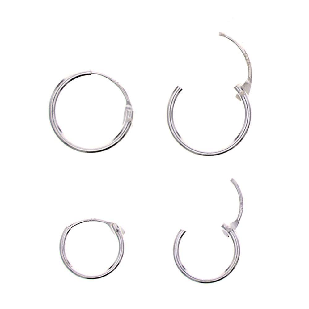 Timekey Anting Bulat Sterling Silver 925 Anti Alergi Untuk Pria / Wanita A6K7