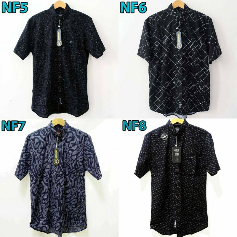 NF ORIGINAL KEMEJA SURFING DISTRO PRIA MOTIF SIMPEL BUNGA DAN HEM BAJU BATIK