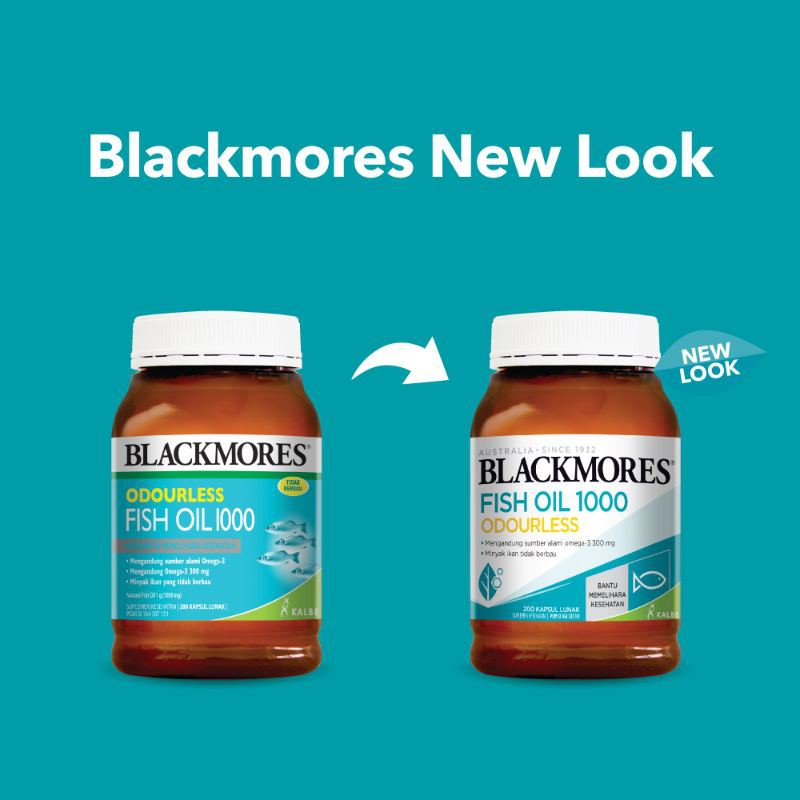Blackmores ODOURLESS FISH OIL 1000 mg BPOM Kalbe - OFO 90 / 200 Kapsul Softgel - Minyak Ikan 1000mg