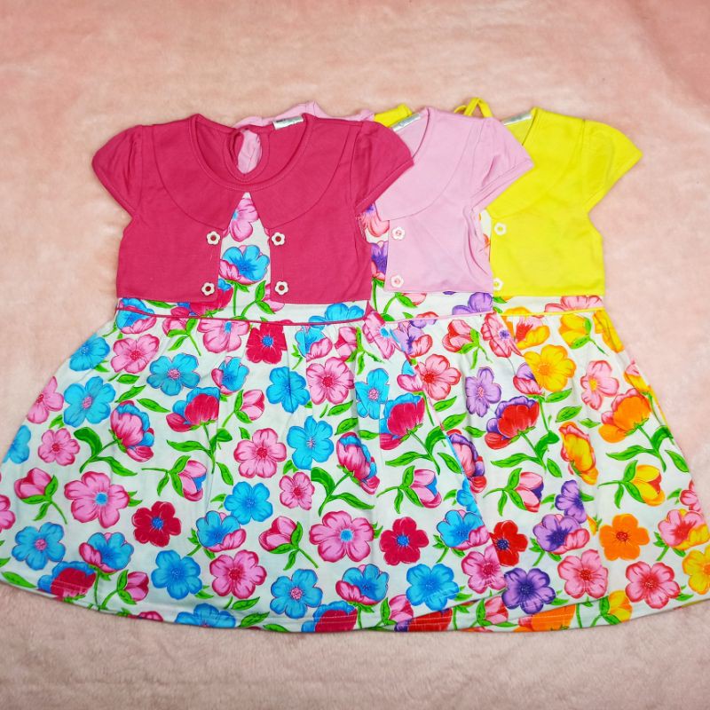 Ss#1012 Dress Anak Size 1-2tahun / Pakaian Anak Perempuan / Dress Bunga / Dress Lucu