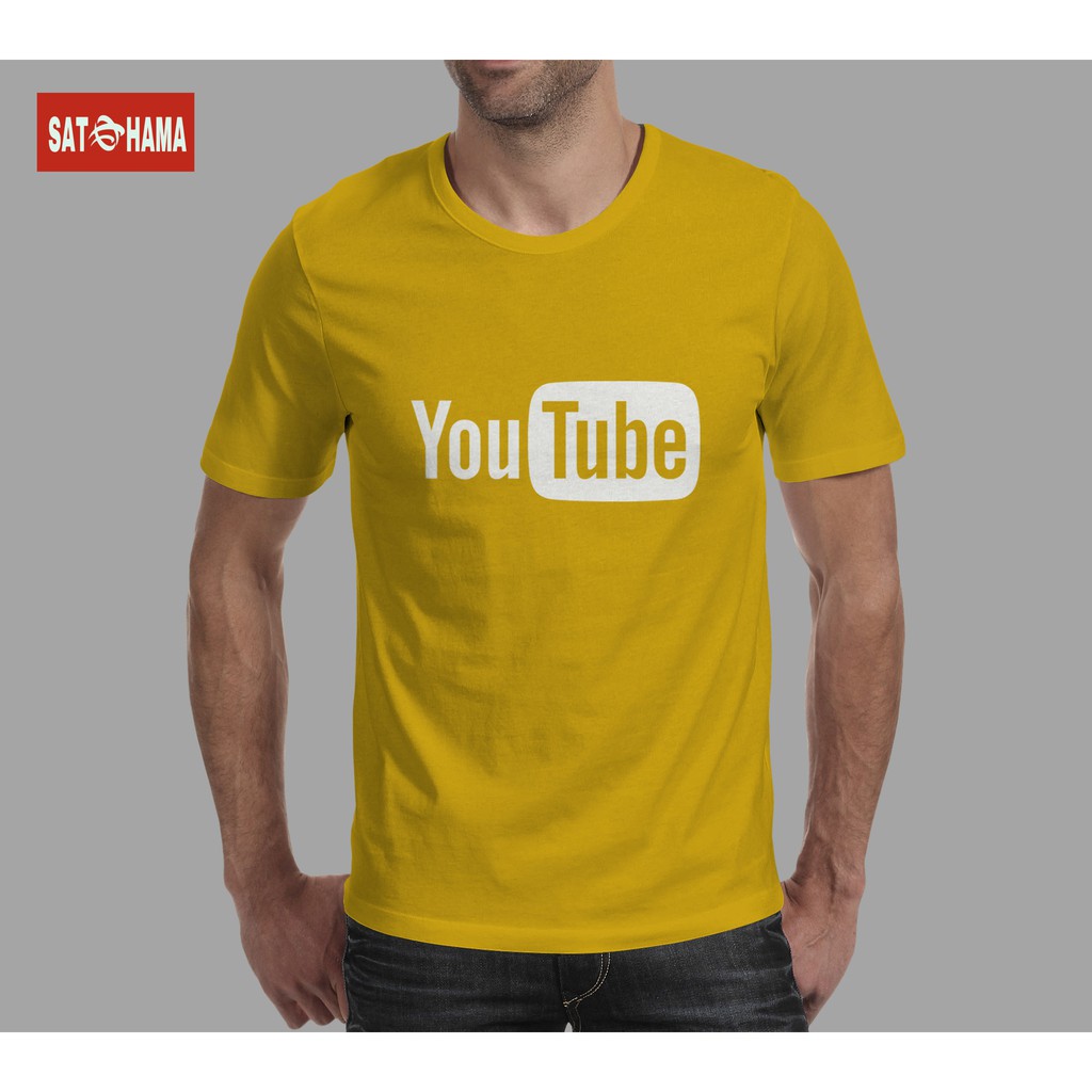 Satohama Baju Distro Pria Soft Cotton Combed 30s / Baju Distro Pria Youtube / Baju Logo Youtube