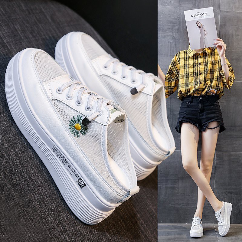 Sepatu Sandal Korea Sendal Wanita Putih Import Cantik Sepatu Sendal Perempuan Murah SD-060