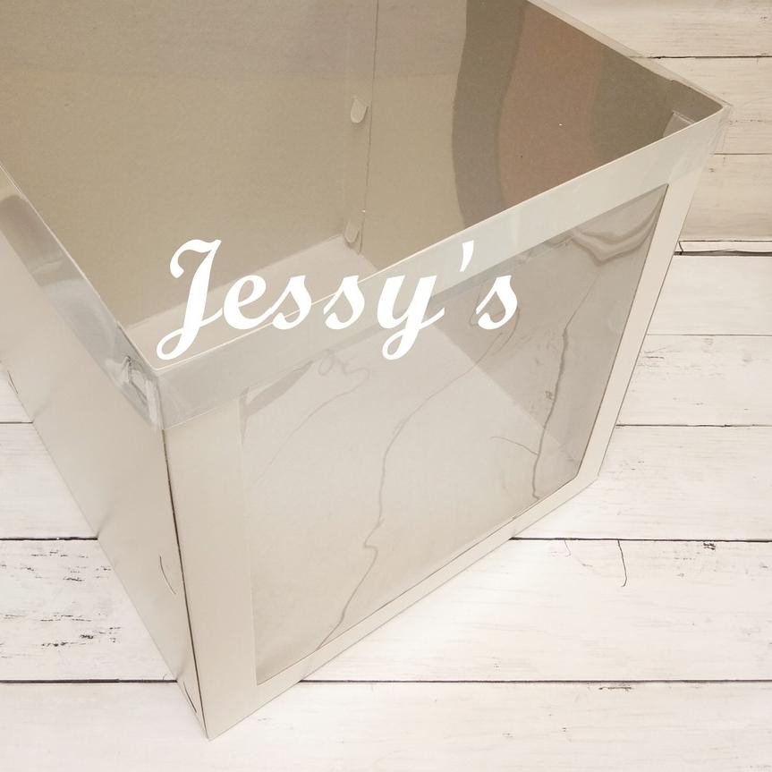 

✣ipf™^OIIS♛ Dus Box Kotak Kue Cake Tinggi Mika 28 x 28 x 25 Putih Polos ♛ *zz*^