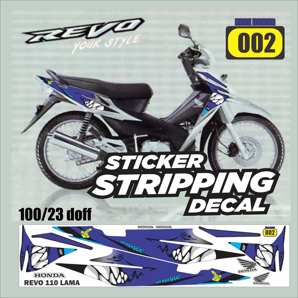 Sticker decal striping honda revo 110 2008 variasi doff semua ready packing aman