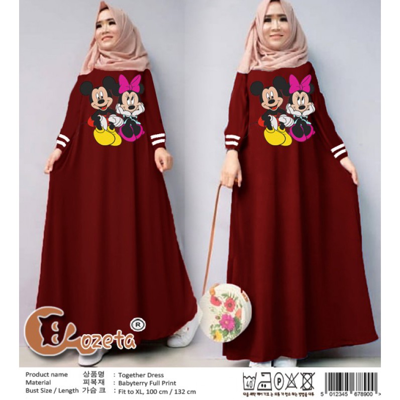 Baju Atasan Wanita Maxi Dress Together Maxi Maroon Talx.5654