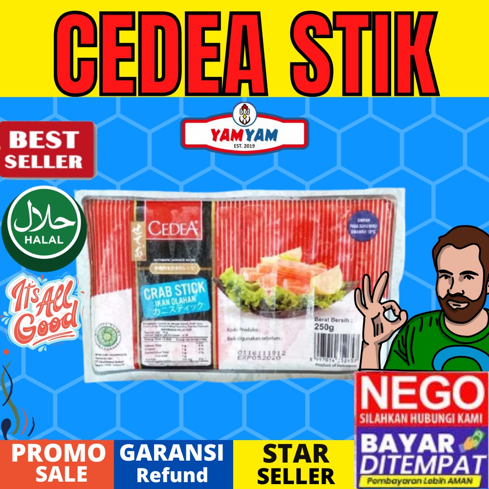 

CEDEA CRAB STEAK STIK 250gr 250 gram Makanan Beku Frozen Food Cemilan Sehat Olahan Ikan Laut Depok