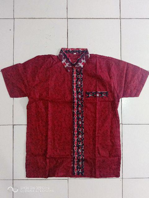 Kemeja Batik Lengan Panjang 021 Risna Batik Hrb0626 Hem Batik Murah Seno Sogan Bakung Padi Manggar