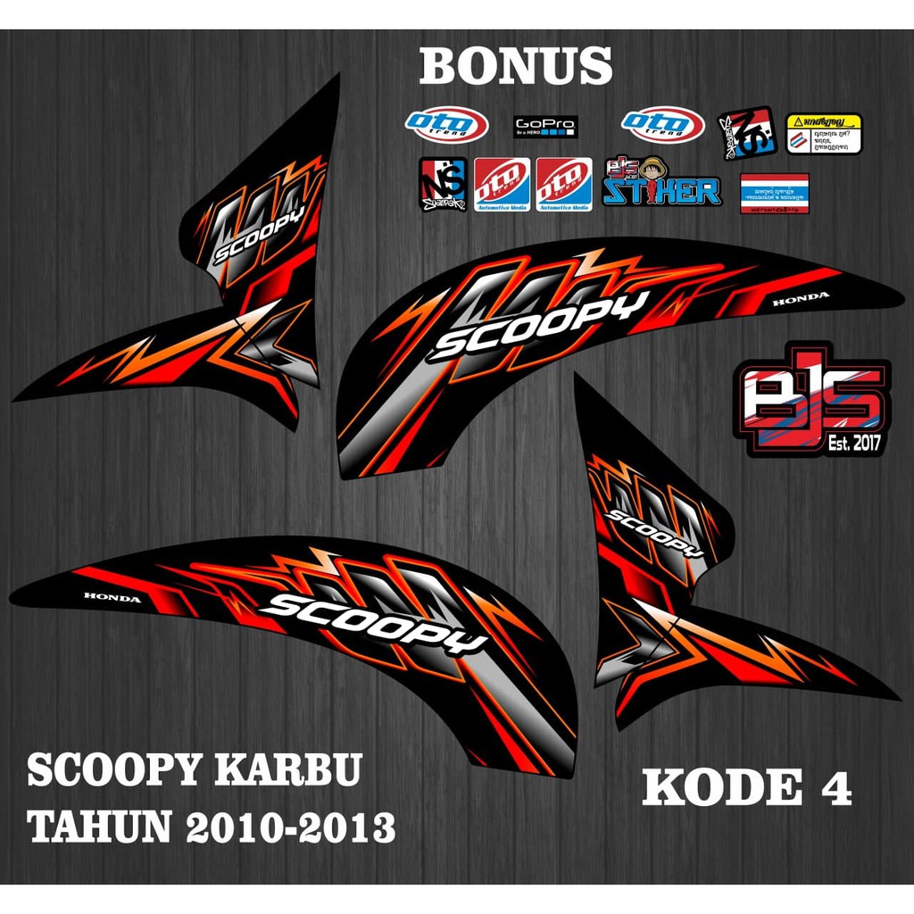 Striping scoopy karbu - Stiker Decal scoopy karbu 2010-2013 kode 4