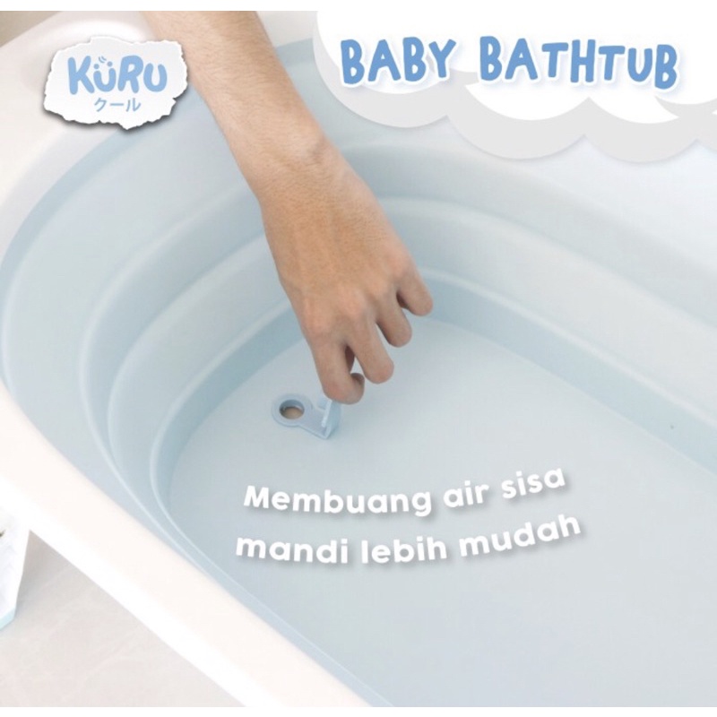 Bak Mandi Bayi Lipat Fordable Silicone | Kuru Infant Folding Bath Tub