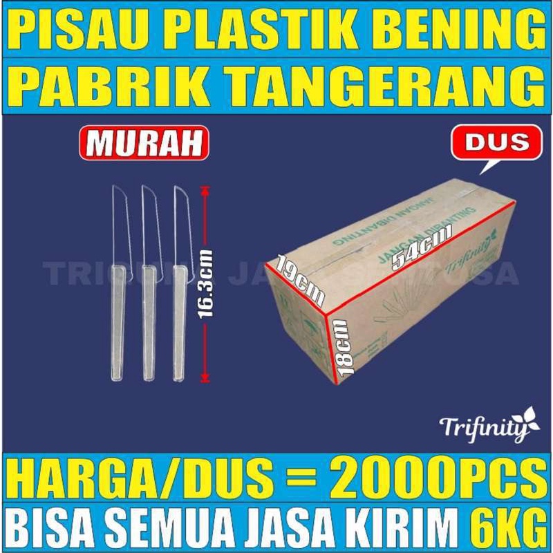 Pisau plastik kue pisau buah bening dus semua jasa kirim ekspedisi