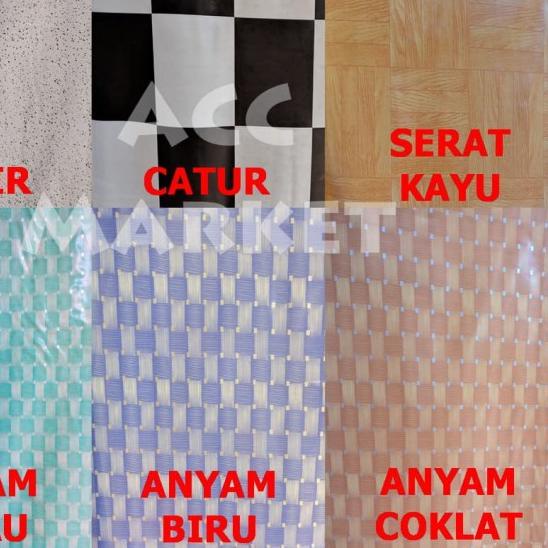 ❀ Karpet Tikar Lantai Plastik PER METER Vinyl Alas Taplak Meja - CATUR ✼