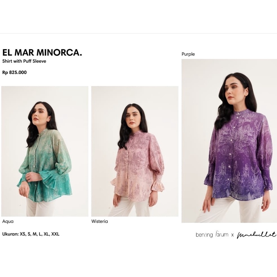 EL MAR MINORCA JACQUARD SHIRTS JACQUARD OUTER PUFF SLEEVE NEW BUKAN PRELOVED BENANG JARUM