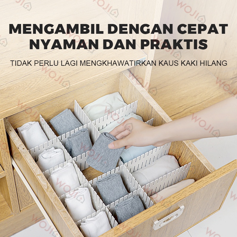 Sekat Laci Lemari Organizer Pemisah Pembatas Partisi Set 4 pcs 32x7cm