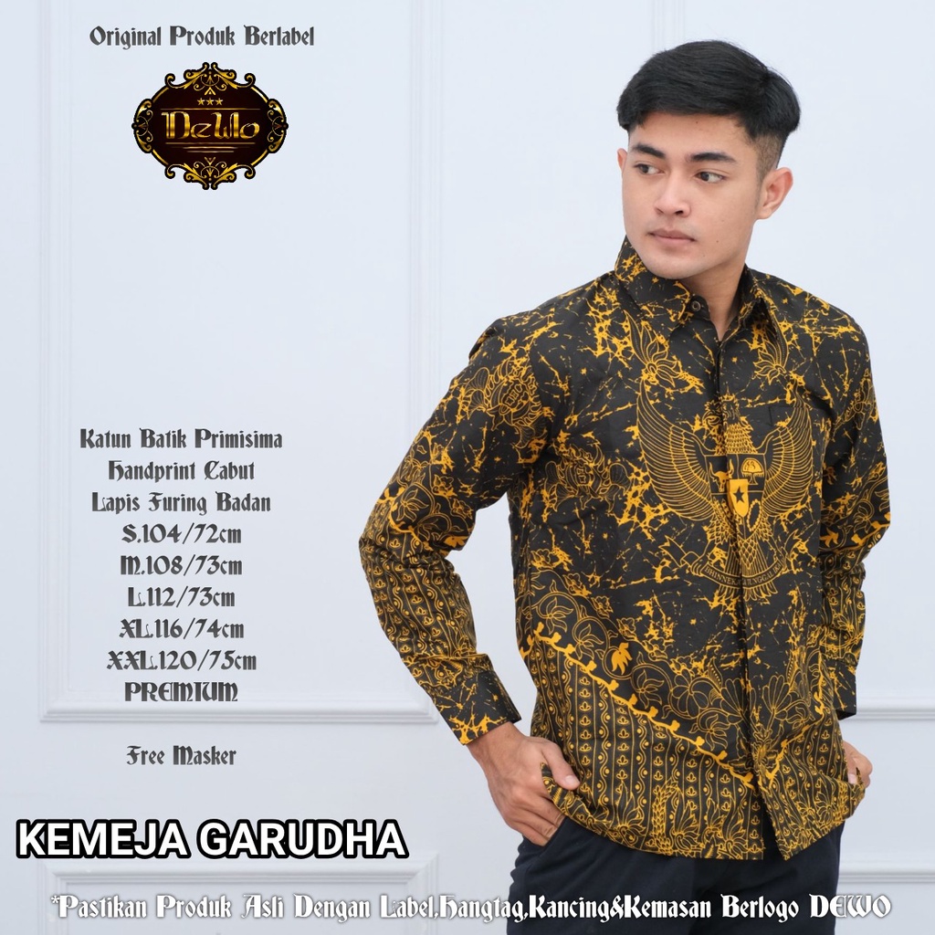 GARUDHA DEWO BATIKSOLOAMANAH KEMEJA BAJU BATIK PRIA SOLO LENGAN PANJANG PENDEK LAPIS FURING ATASAN BATIK PREMIUM MODERN KATUN HALUS NEENA  PRIYATAMA WIRASTIKA MAHESWARA GANDEWA MANDURA NAGASIWA IBAKARA URAGA NUMATYA BRATAJAYA HARJUNOSOSRO NARAYA PRADANA