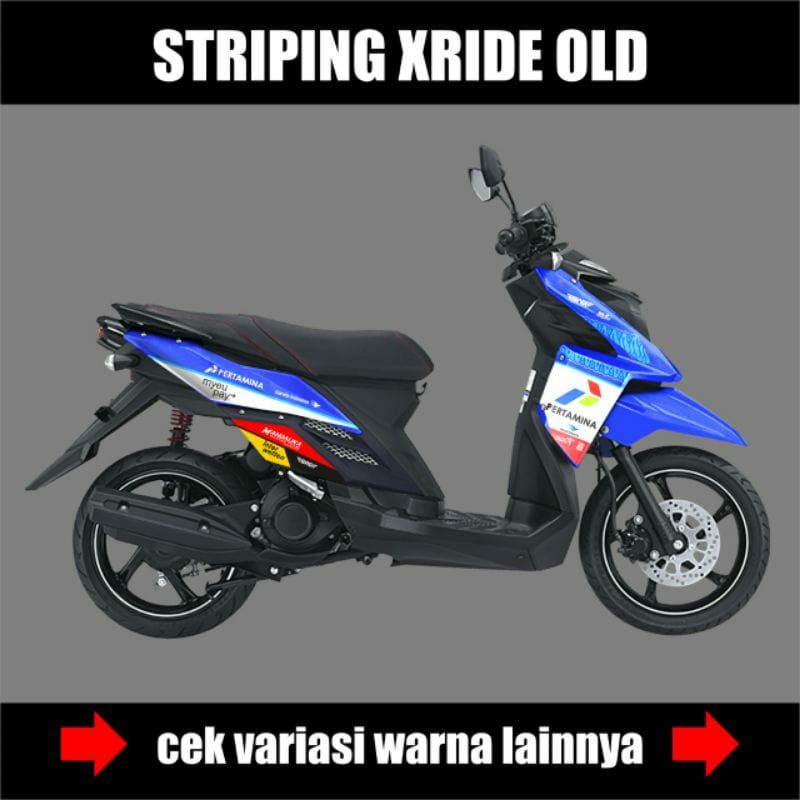 STIKER STRIPING MOTOR XRIDE OLD / STIKER VARIASI XRIDE OLD MOTIF PERTAMINA MANDALIKA