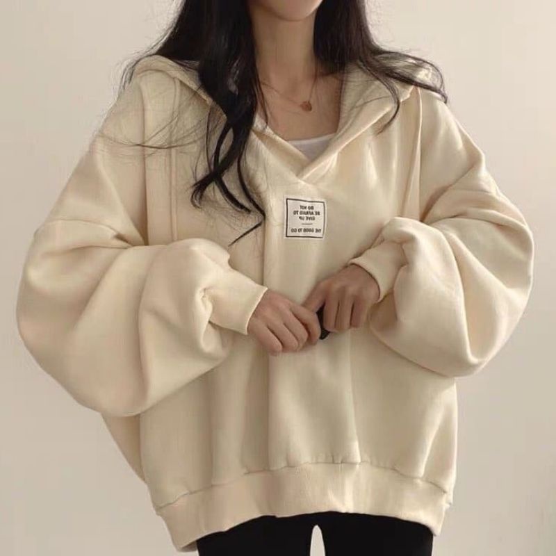 SANDY GIVE UP SWEATER OVERSIZE ATASAN HOODIE JUMBO POLOS MURAH TERBARU SWEATER CEWEK KEKINIAN HOODIE