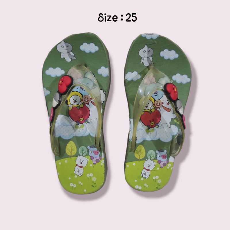 Dulux 393 D Sandal jepit  anak motif BTS