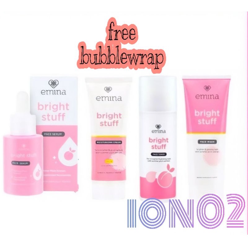 PAKET Glowing EMINA BRIGHT STUFF 4 PCS | PERAWATAN WAJAH