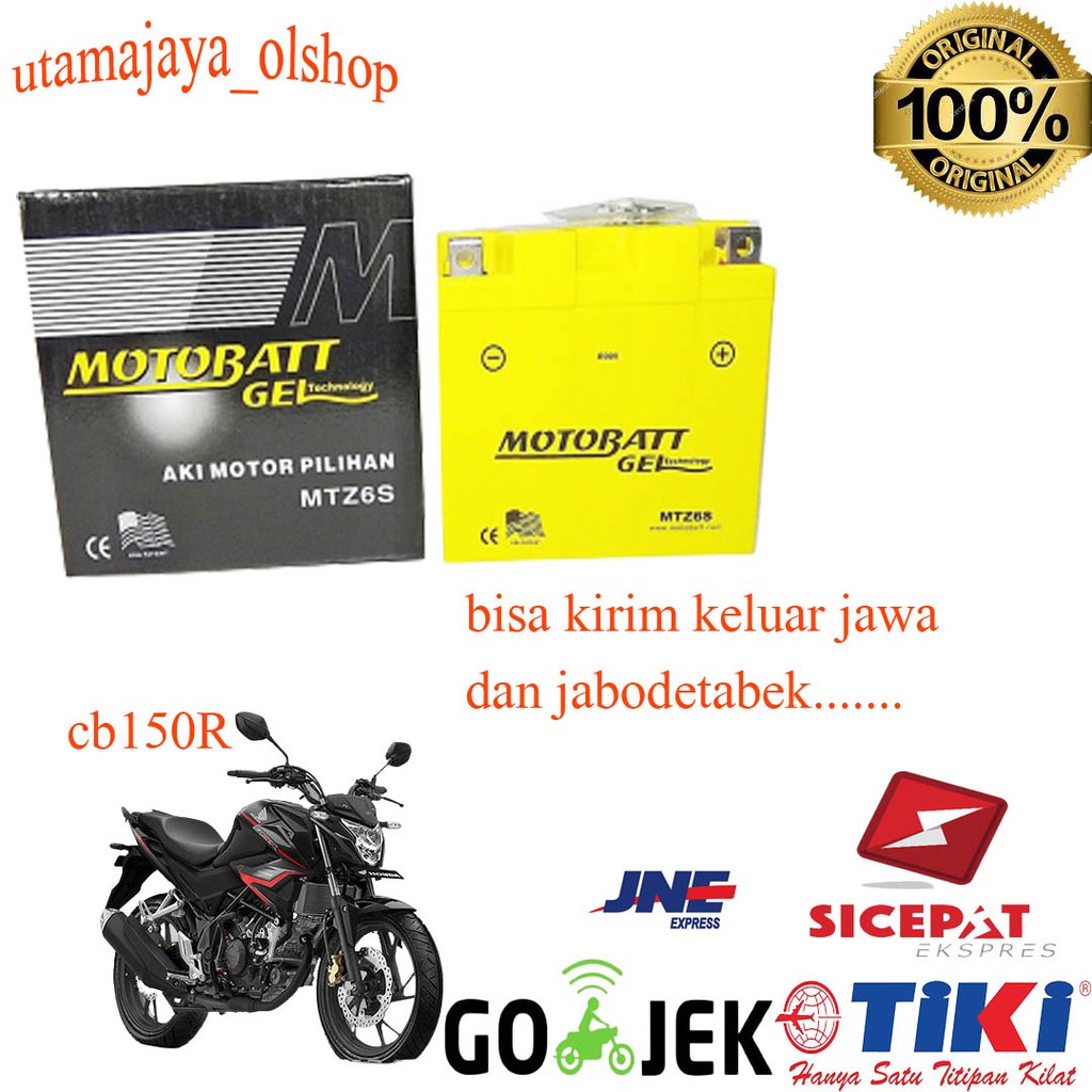 Aki motor honda CB 150R motobatt motobat MTZ6S accu gel ORI pabrik