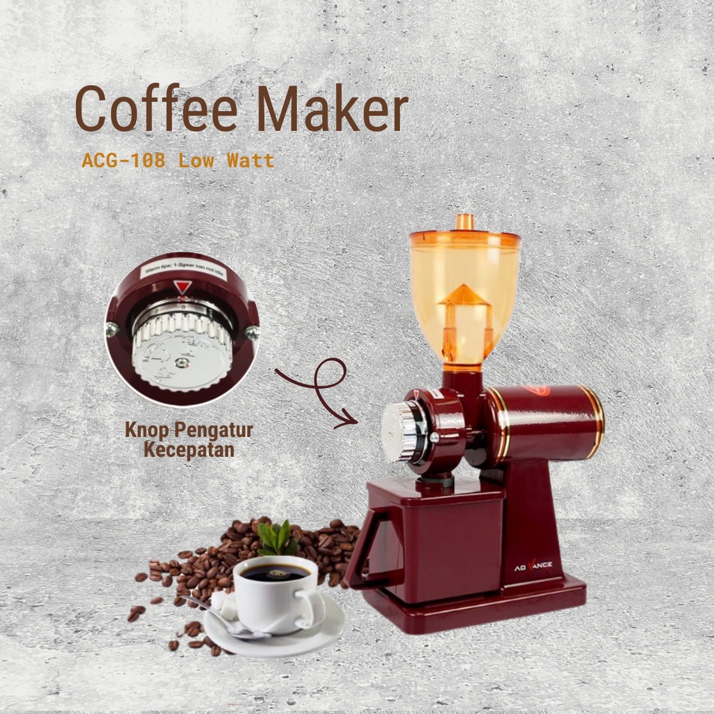 Advance Coffee Maker Mesin Kopi Grinder Kopi Elektrik Mesin Gilingan Kopi Listrik Rumahan ACG-108