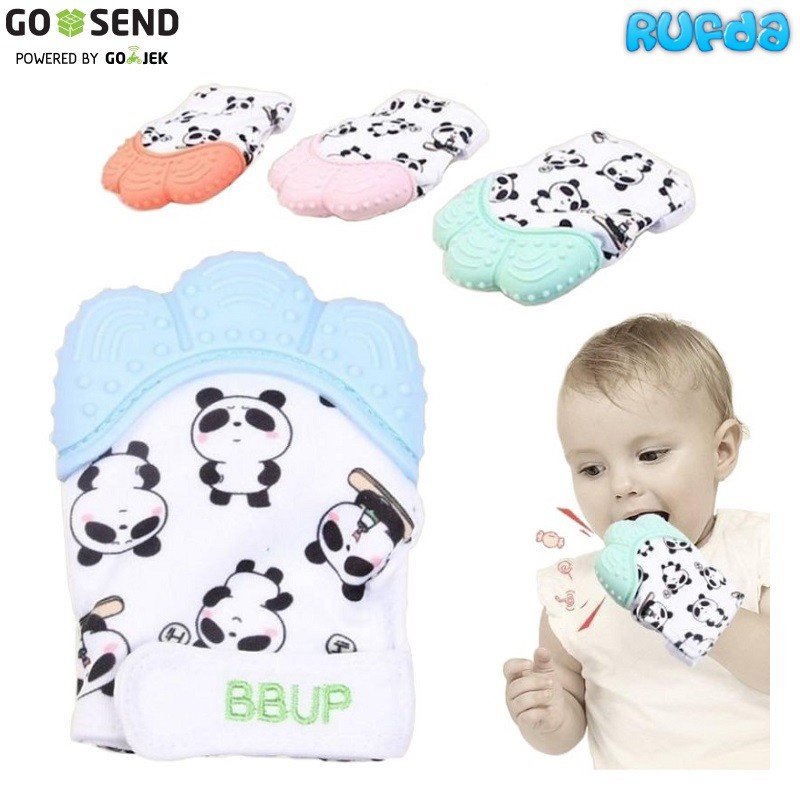 Baby Teething Mittens Gigitan Bayi Silicone Sarung Tangan