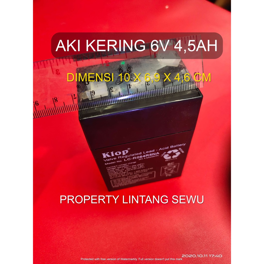 baterai aki lampu emergensi emergency accu kering 6V  6 v 6 volt 4,5Ah 20HR ACID BATTERY LC-R064R5NA