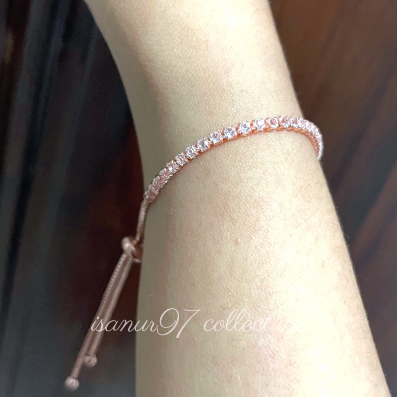 ISANUR97 - “Diamond Bracelet” | Gelang Wanita Gelang Serut Berlian Titanium Gelang Serut Gold Emas RoseGold