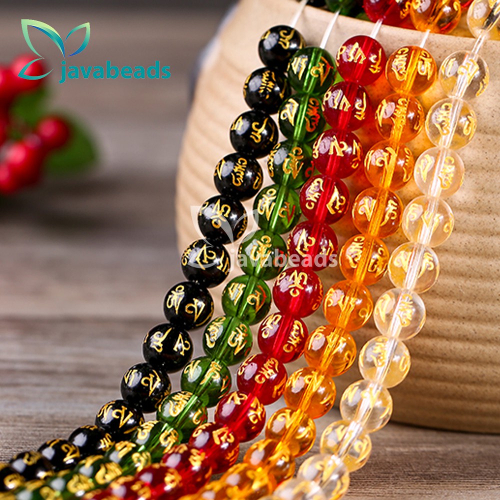 bahan craft batu agate mantra tibetan beads
