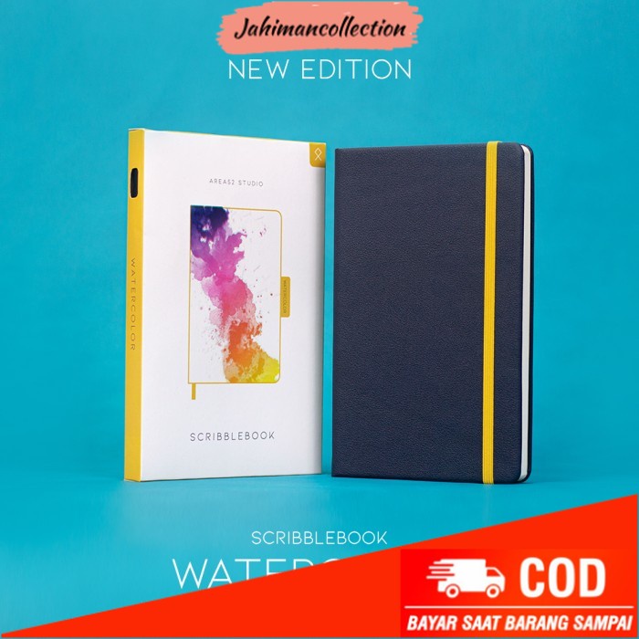 

✨ BISA COD ✨ Area 52 Sketchbook Watercolor (Montval Paper) - Scribblebook - Jet Black New