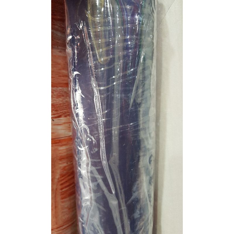 Jual plastik Taplak Meja Makan Pembungkus Buku bening Mika PVC Meteran Lebar 137cm murah di Makassar