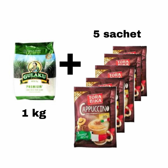 

paket gulaku 1kg + torabica cappuccino 5 sachet