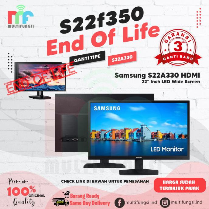 Monitor Samsung 22" Inch LED S22F350FHE Garansi Resmi S22F350 FHD HDMI - S22A330