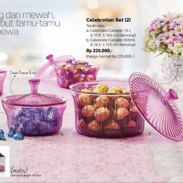Tupperware Celebration Set Toples warna ungu