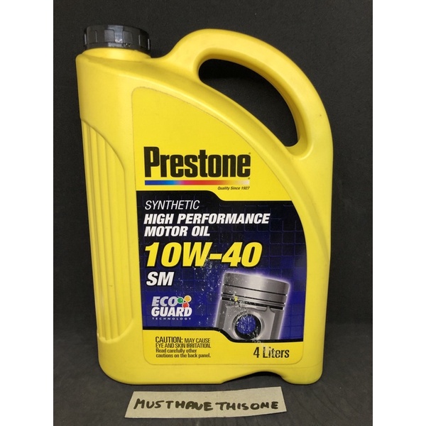oli prestone high performance mobil oil 10w 40 4 liter 10w-40 10 w 40 4 liter 4 l 4l galon