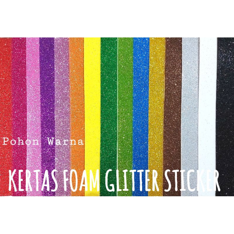 

READY!! MINIMAL ORDER 3 LEMBAR!! KERTAS FOAM GLITTER STICKER / PAPEL GOMA A4