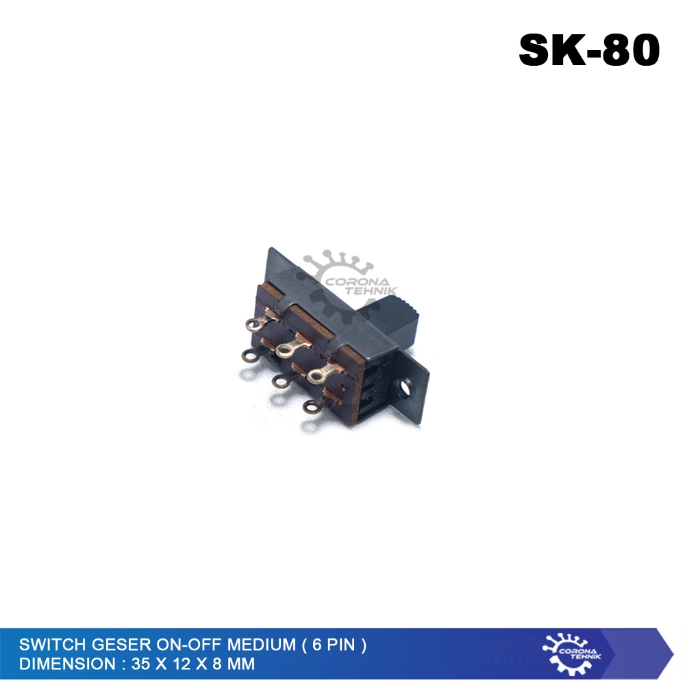 On-Off - Saklar Switch Geser Medium 6 Pin