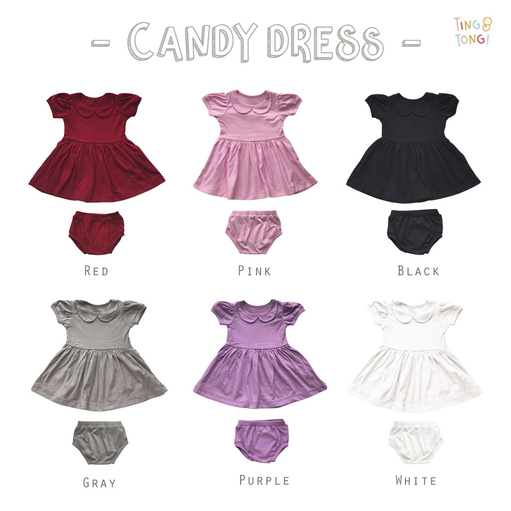 TINGTONG - Candy Dress - Dress Bayi Perempuan Dengan Celana - Ruffle Baby Dress