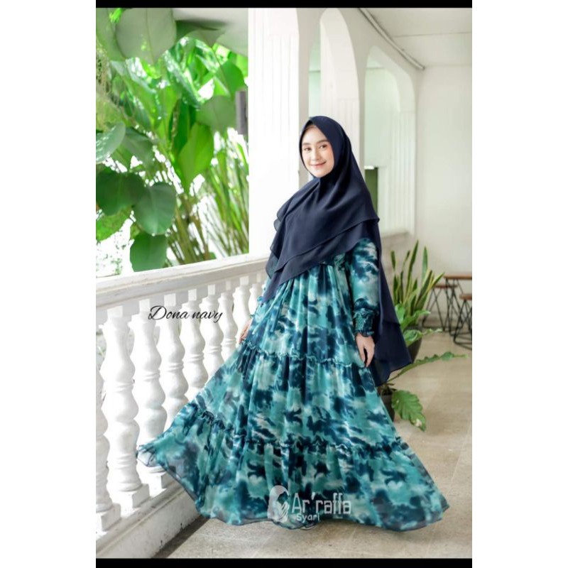 SALE gamis syari ori arraffa dona navy