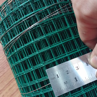 Ram Kawat Loket Lapis PVC Hijau Kotak 1/2 Lebar 90 cm PER