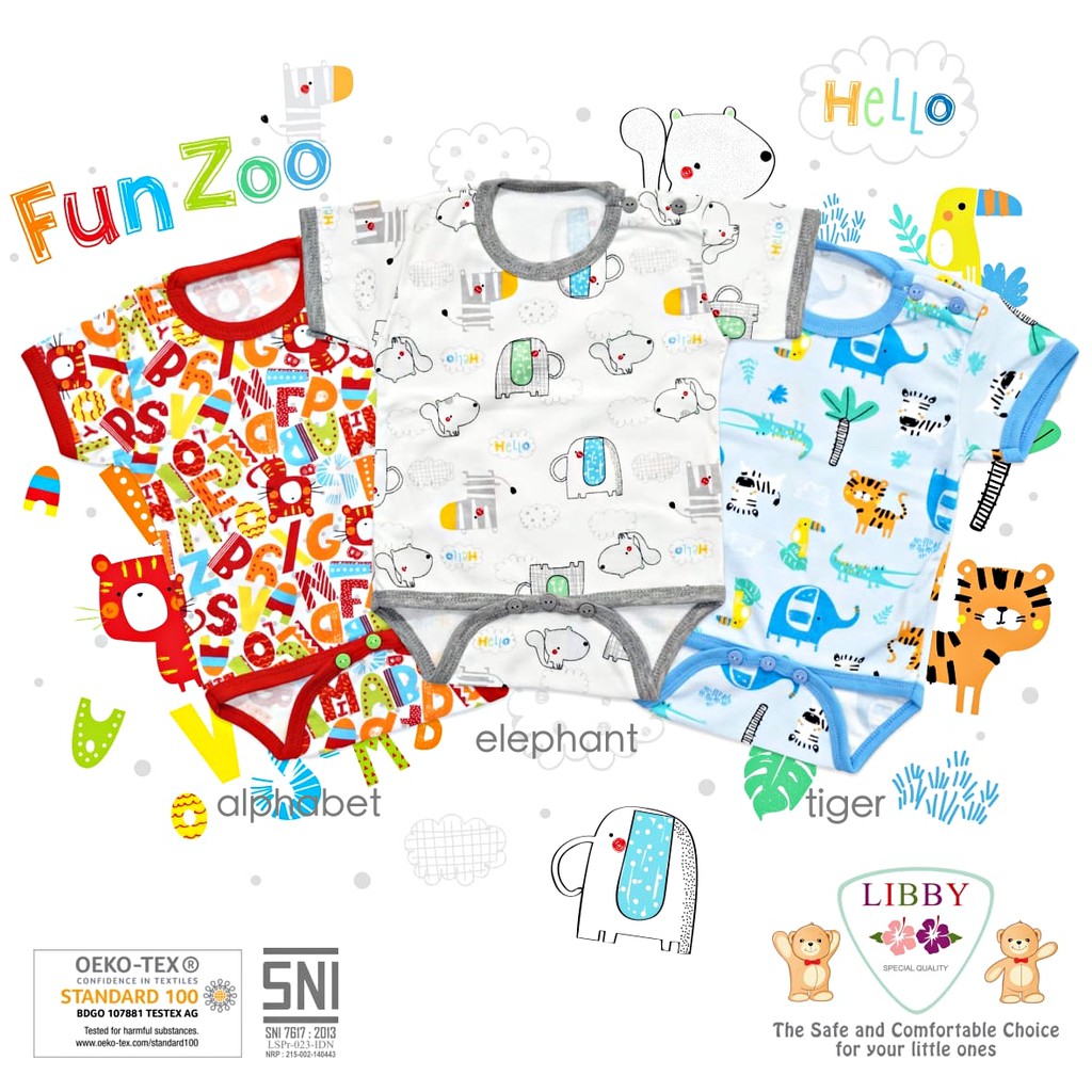 LIBBY Baju Kodok Segitiga  Jumper Pendek Motif MIXED 